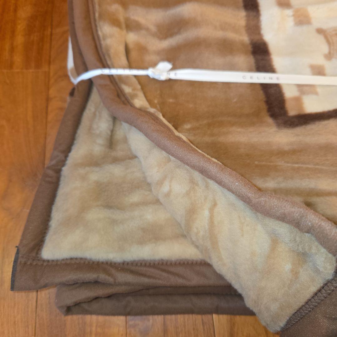 未使用！CELINEセリーヌ マカダム柄 アクリルニューマイヤー毛布 シングル