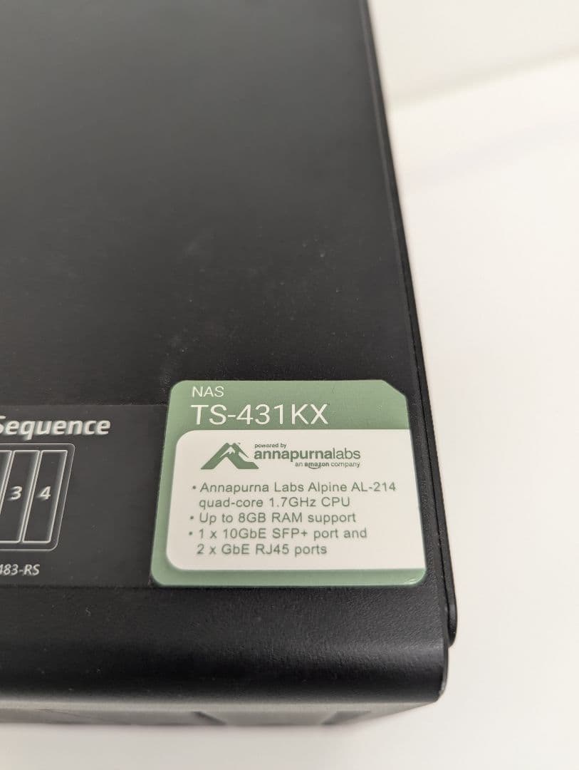 QNAP TS-431KX 10GbE SFP+搭載4ベイ NAS RAM8GB