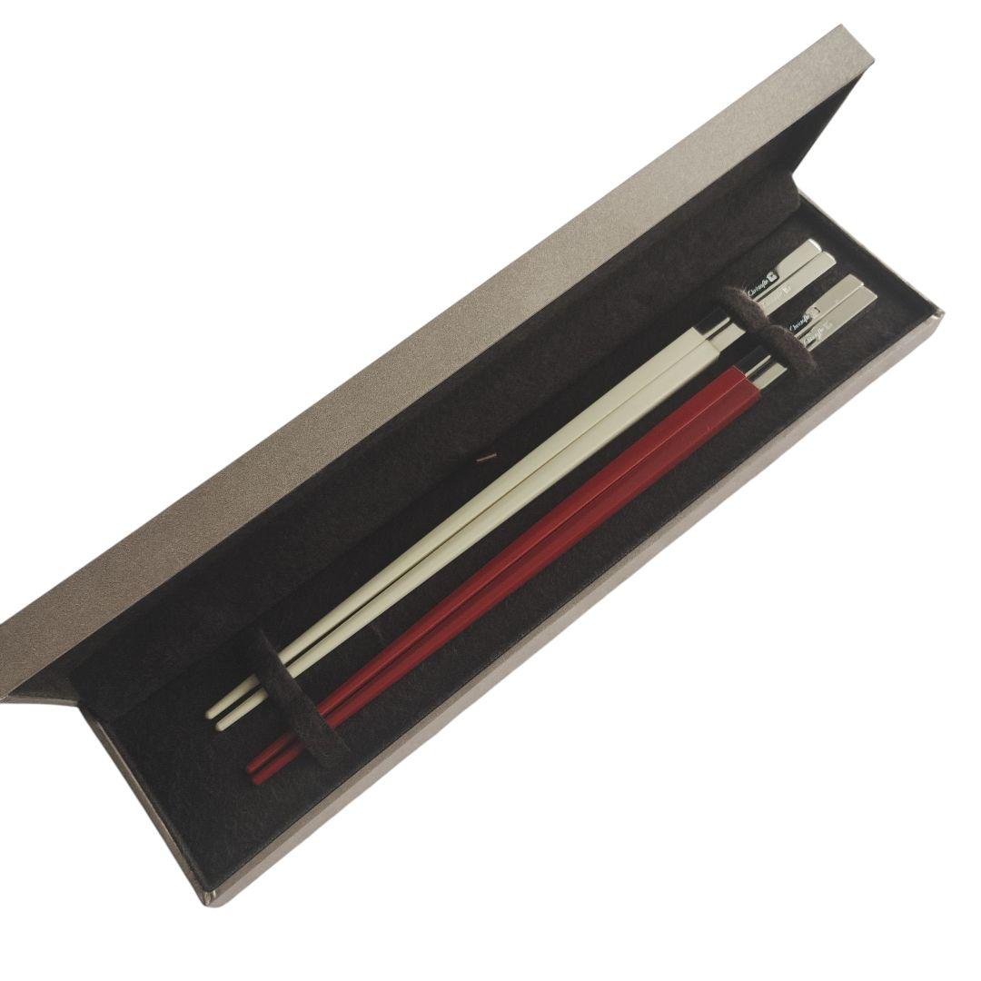 クリストフル　紅白箸2本セット　新品未使用