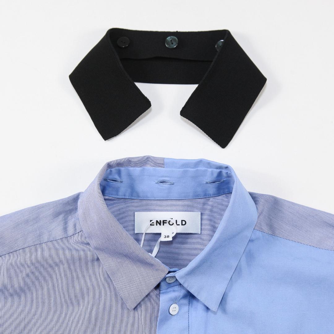 美品 ENFOLD 24AW KNIT CLERIC SHIRT グレンチェック