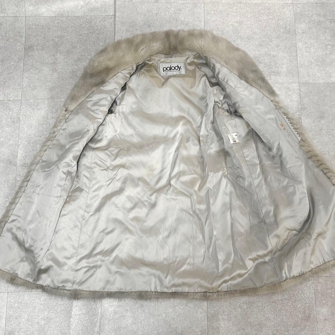 サファイアミンク　ギザミ　リアルファー　毛皮　コート　ミドル丈　デザイン◎ L