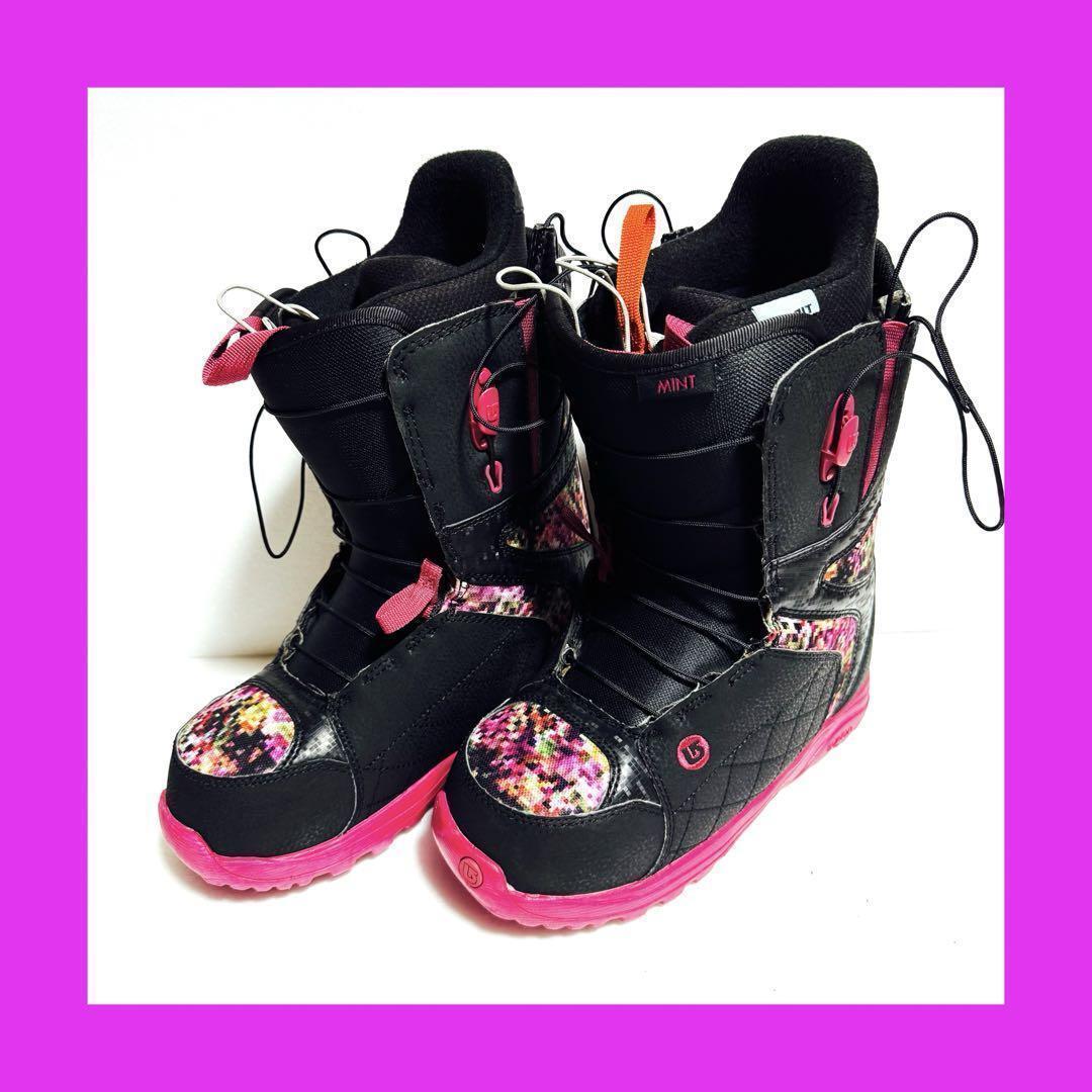 美品24cm バートンスノーボードブーツ初心者レディース格安激安特価黒色ピンク