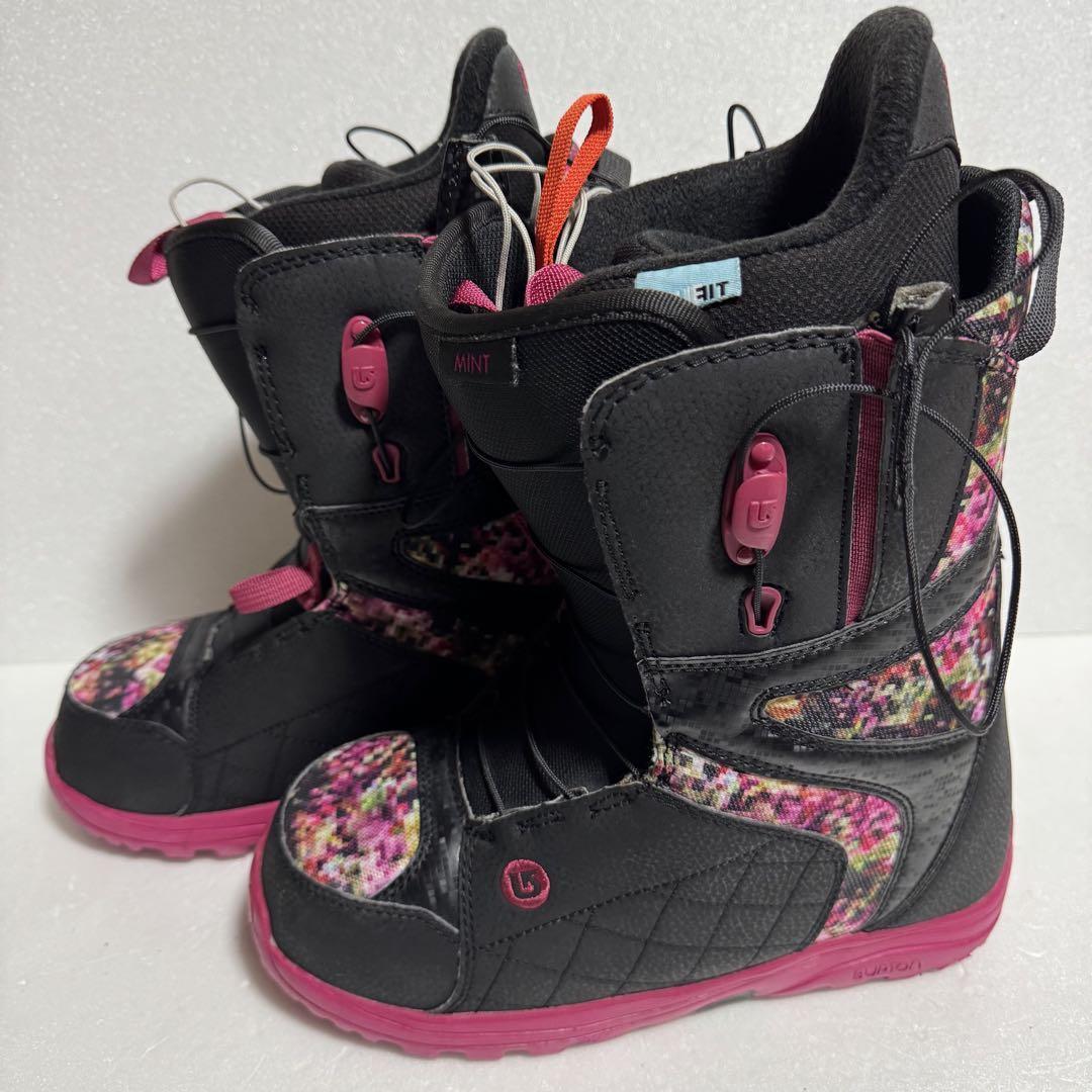 美品24cm バートンスノーボードブーツ初心者レディース格安激安特価黒色ピンク