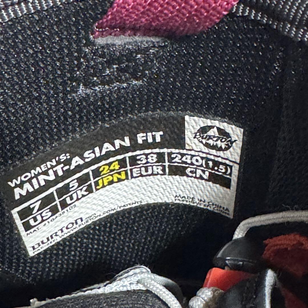 美品24cm バートンスノーボードブーツ初心者レディース格安激安特価黒色ピンク