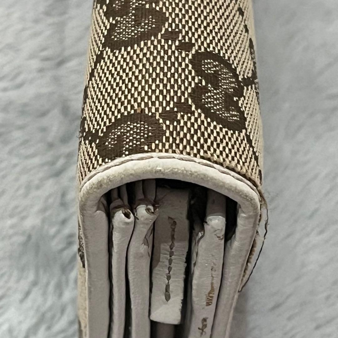 人気✨GUCCI グッチ 二つ折り長財布 GG柄 キャンバス レザー ベージュ系
