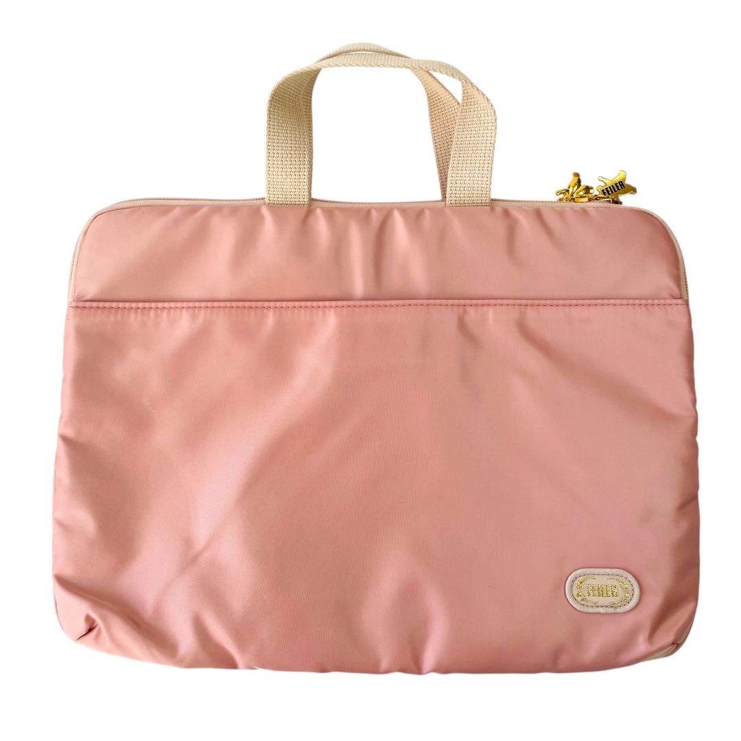 極美品 FEILER フェイラー ハイジ エンボス加工 パソコンケース ピンク
