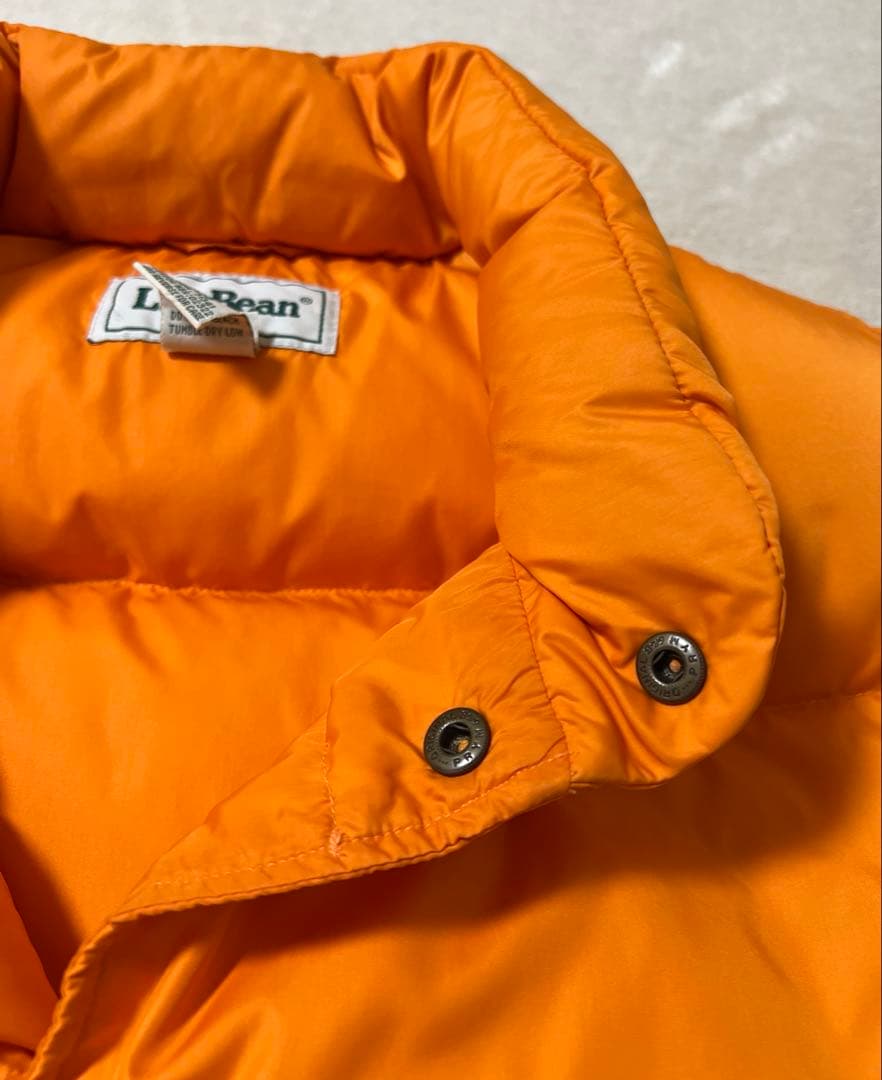 90s 人気のマンゴーオレンジ エルエルビーン ダウンベスト