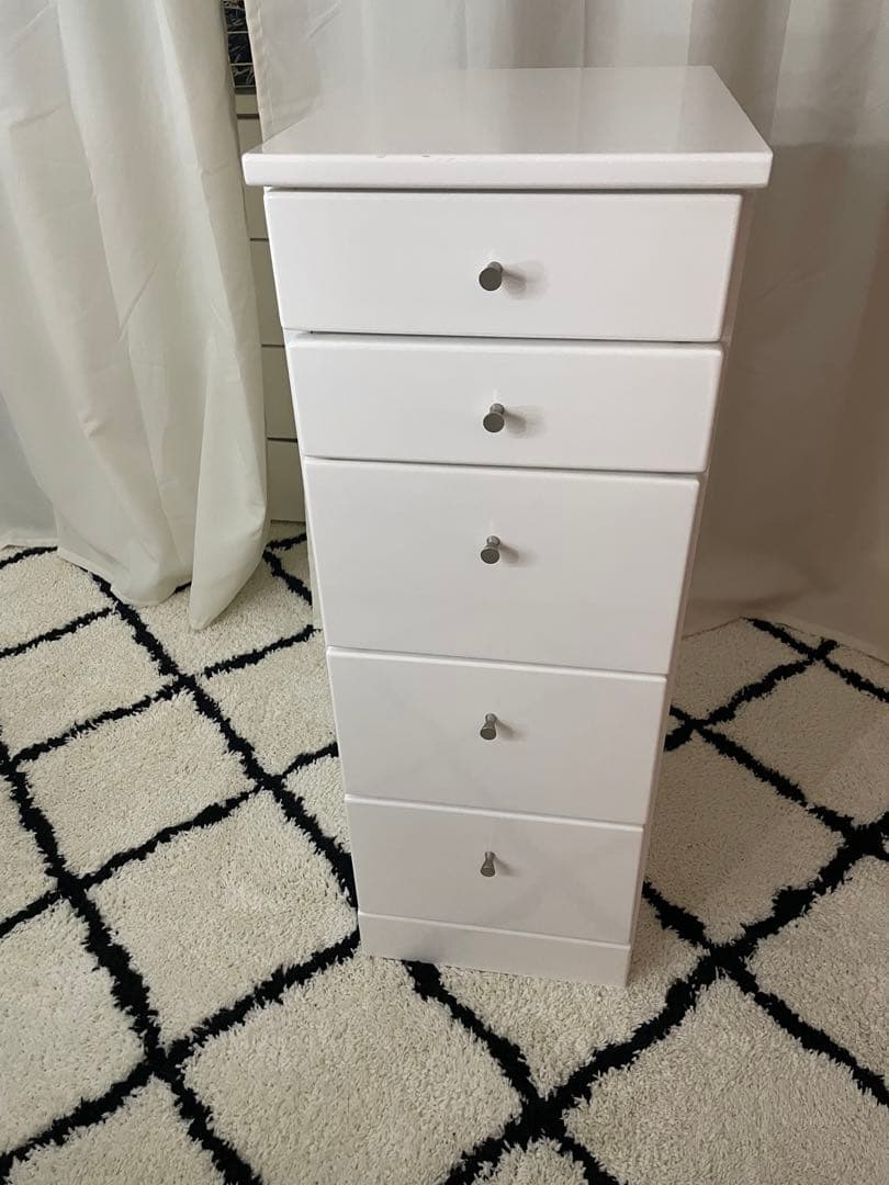 美品ニトリホワイト 5段チェスト