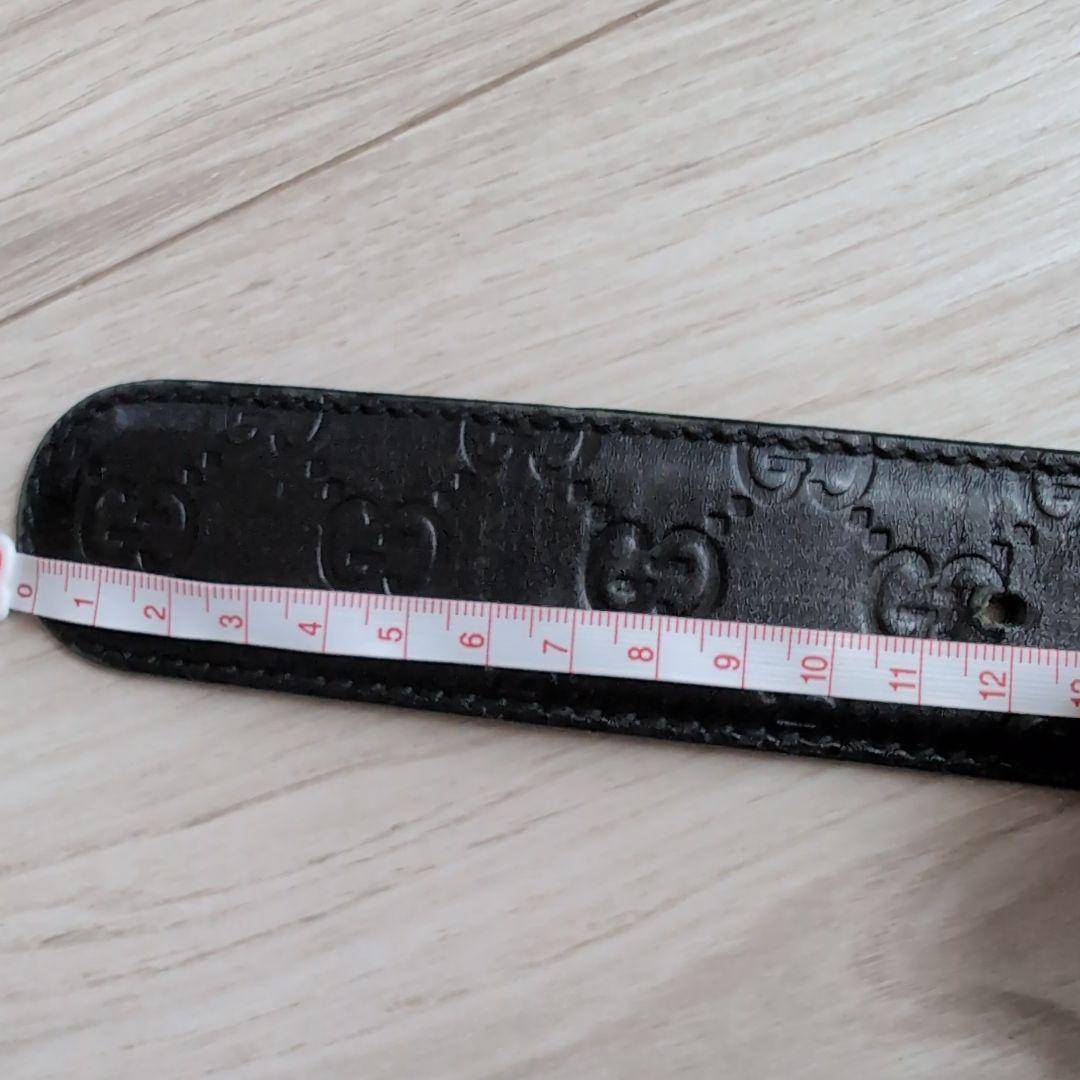GUCCI ブラックレザー GGロゴ ベルト