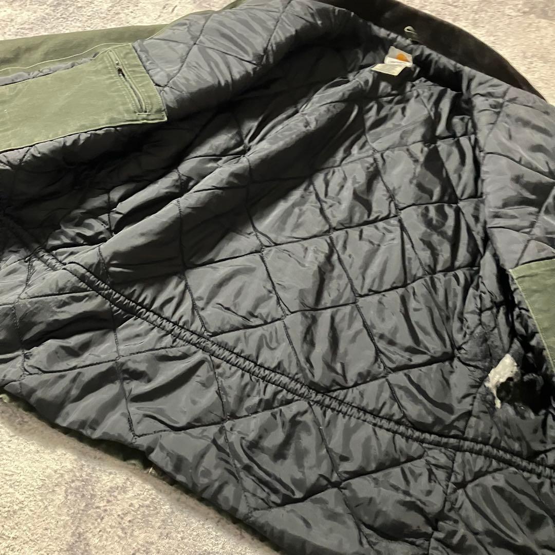 Carharttカーハート00sトラディショナルジャケットダック地裏モスグリーン
