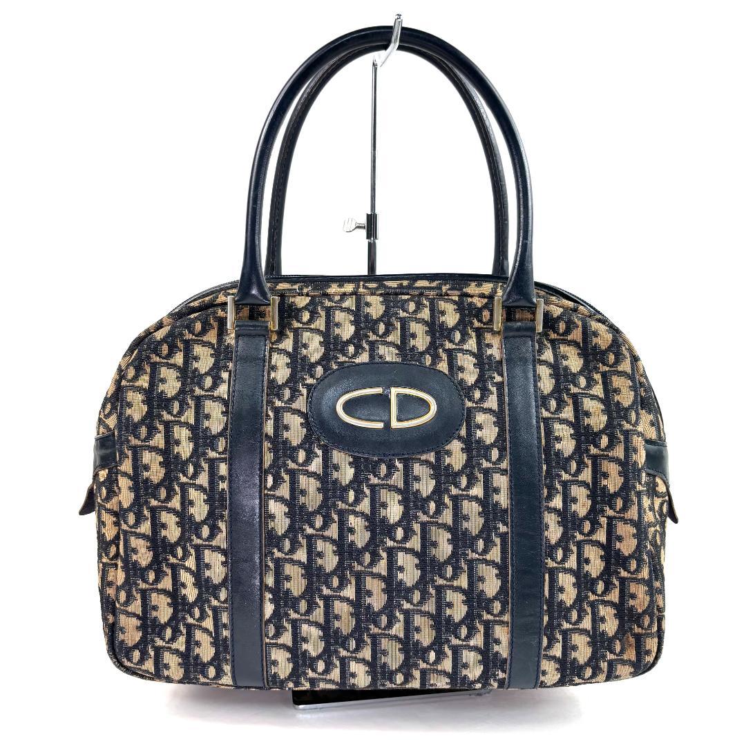 クリスチャン・ディオール トロッター キャンバス ハンドバッグ ネイビー