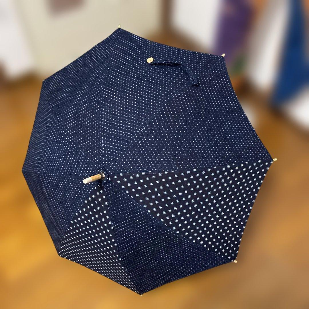 雪ん子、蚊絣リメイク日傘