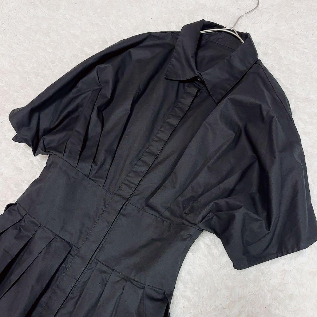 美品✨オブリ シャツワンピース ドルマンスリーブ コットン ブラック 0