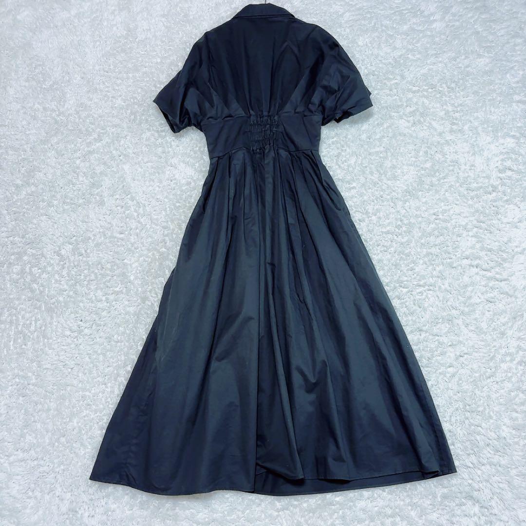 美品✨オブリ シャツワンピース ドルマンスリーブ コットン ブラック 0