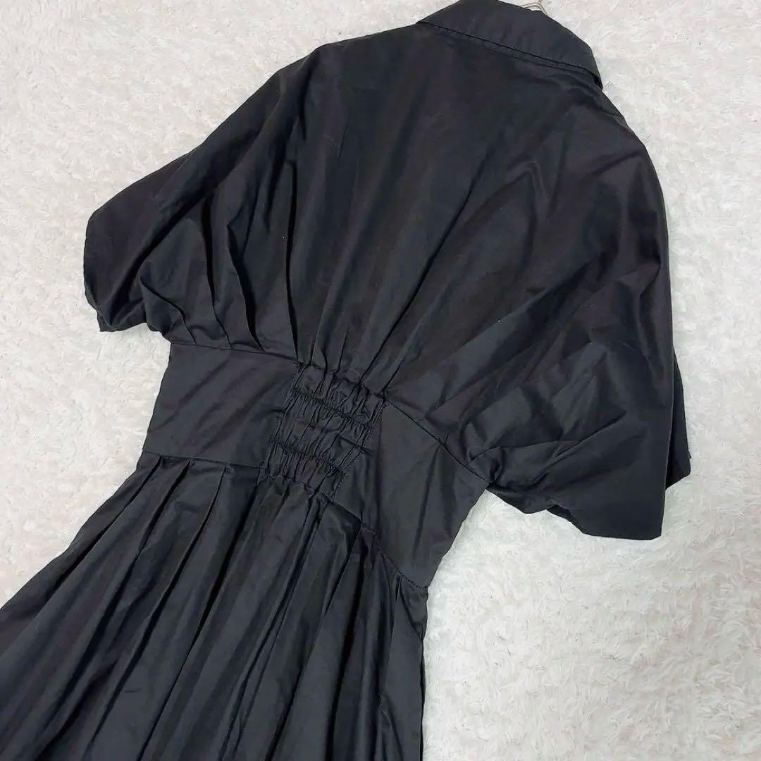 美品✨オブリ シャツワンピース ドルマンスリーブ コットン ブラック 0