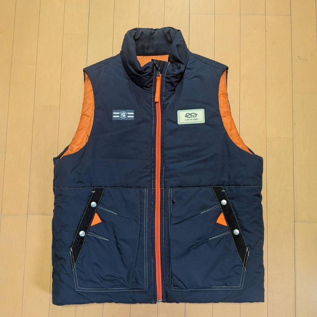 シナコバ ダウンベスト ネイビー/オレンジ