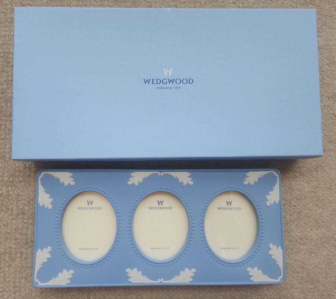 <新品未使用>  陶器 3連フォトフレーム 日本未発売品