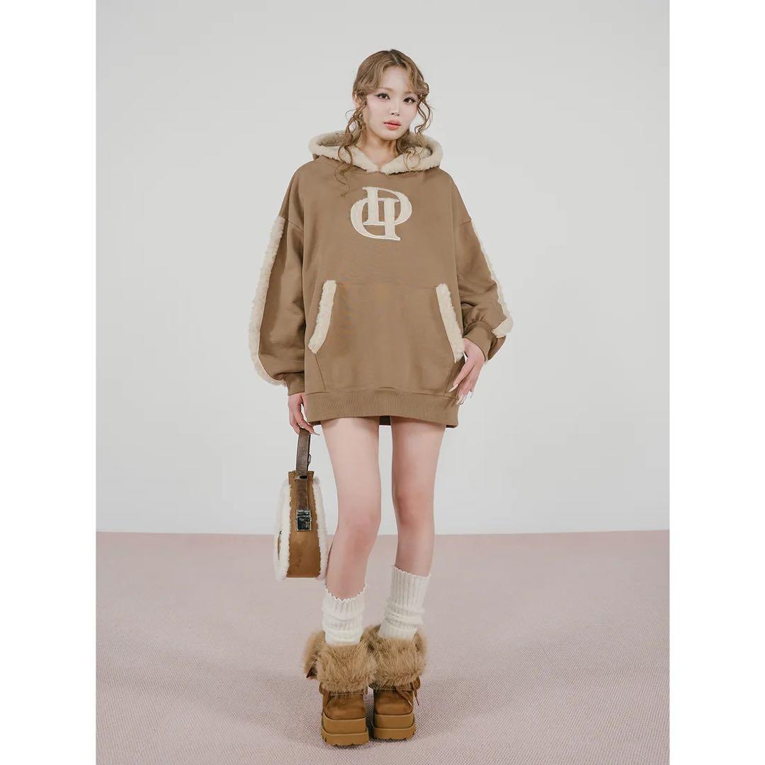 新品タグ付 モカ フリー DDボアスウェットフーディー ダーリッチ