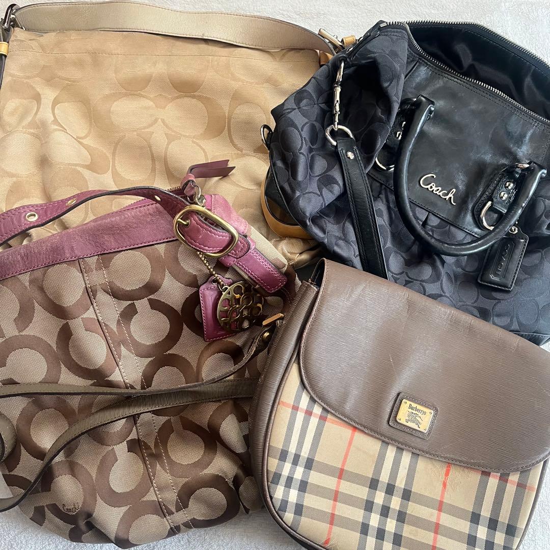 【ジャンク品】コーチ/バーバリーバッグ四点セット