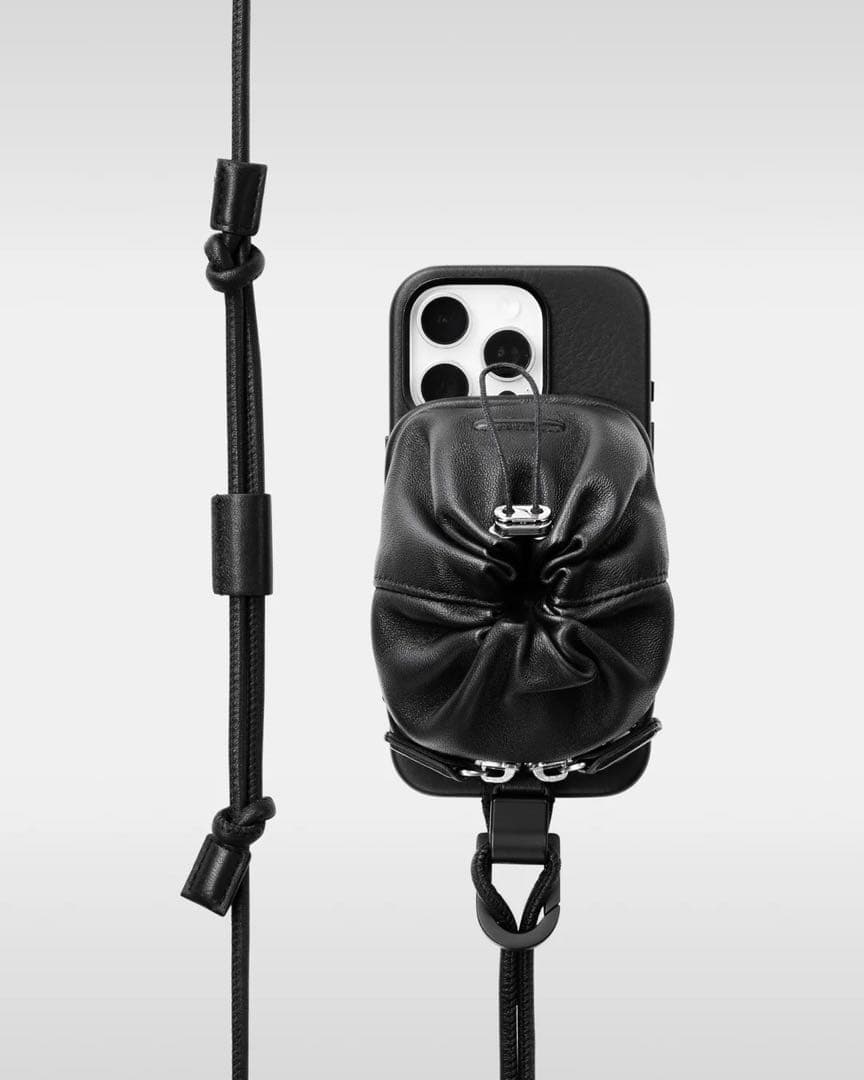 【SUNさま専用】objcts.io ストラップ付きレザーパース黒(ケース別売)