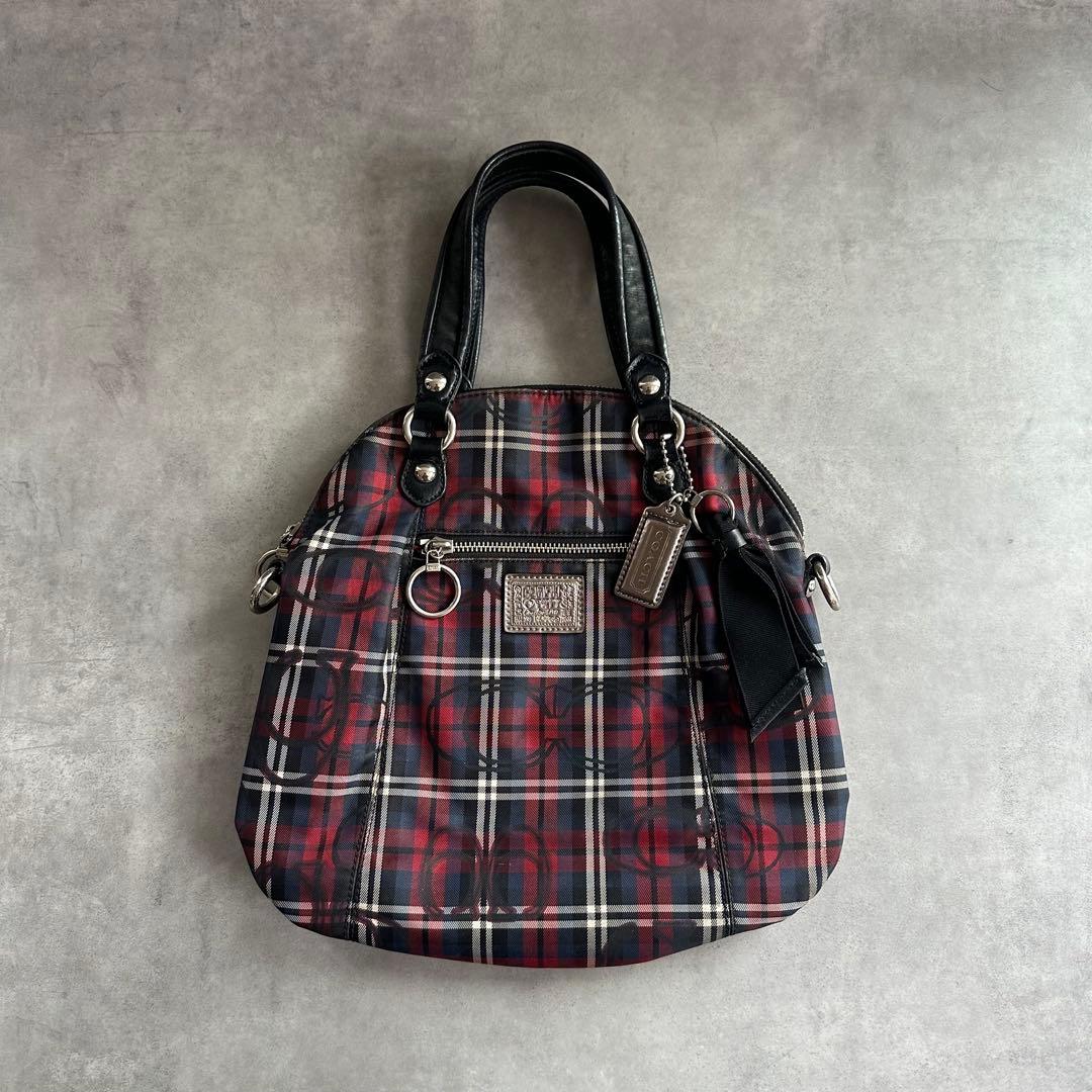 バッグ Y2K COACH Poppy Signature Check Handbag