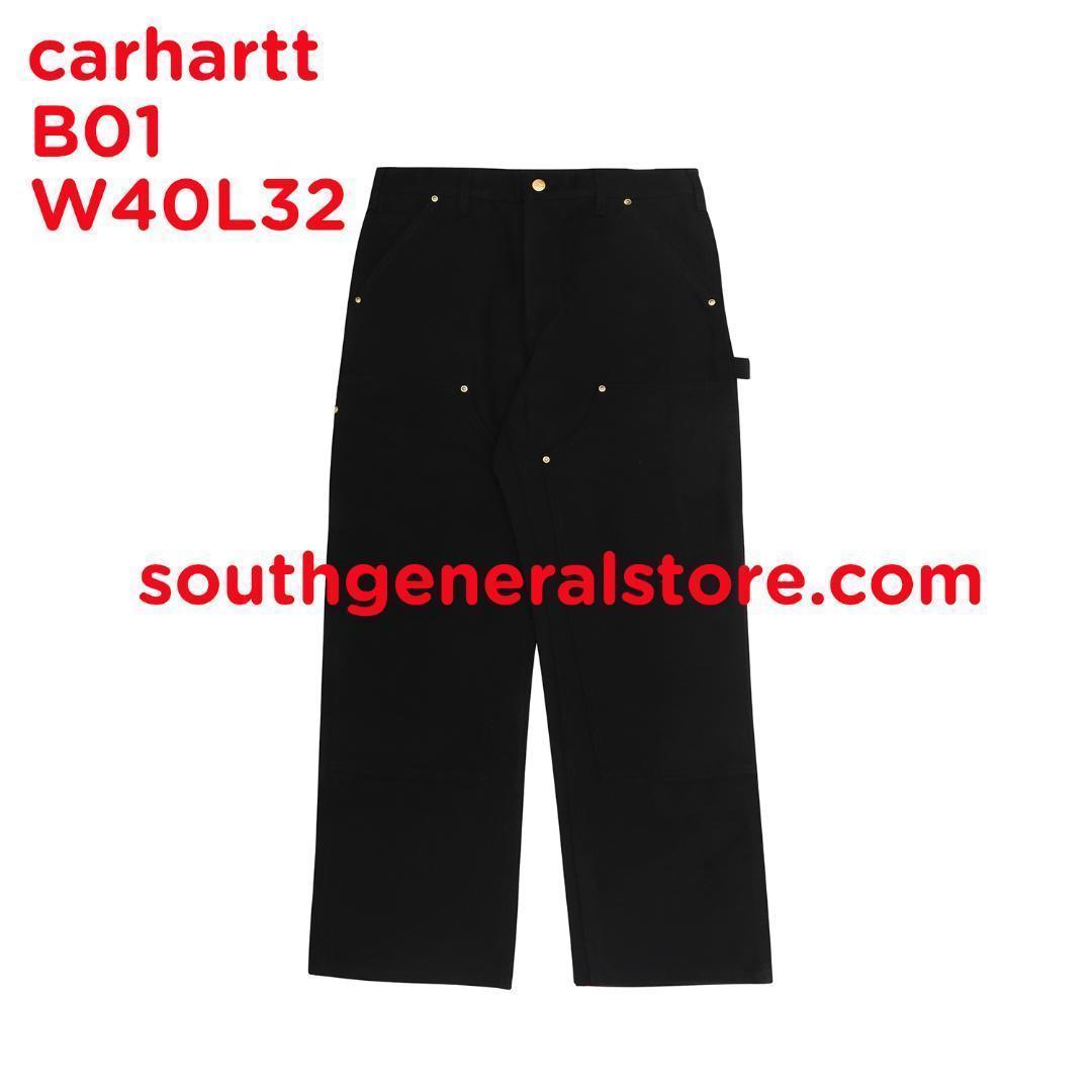 USA製 カーハート Carhartt B01 W40L32 ダブルニー BLK
