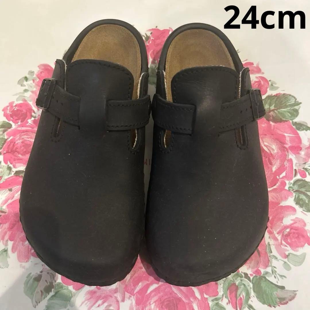 美品ビリケンシュトック　ボストン　24cm サイズ37 ブラック　サボ　スリッパ