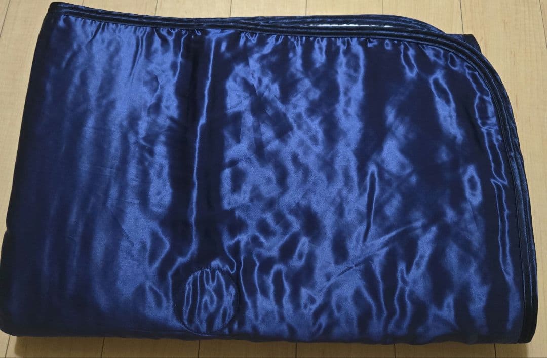 シルク敷きパッド シングルサイズ ネイビー 紺色