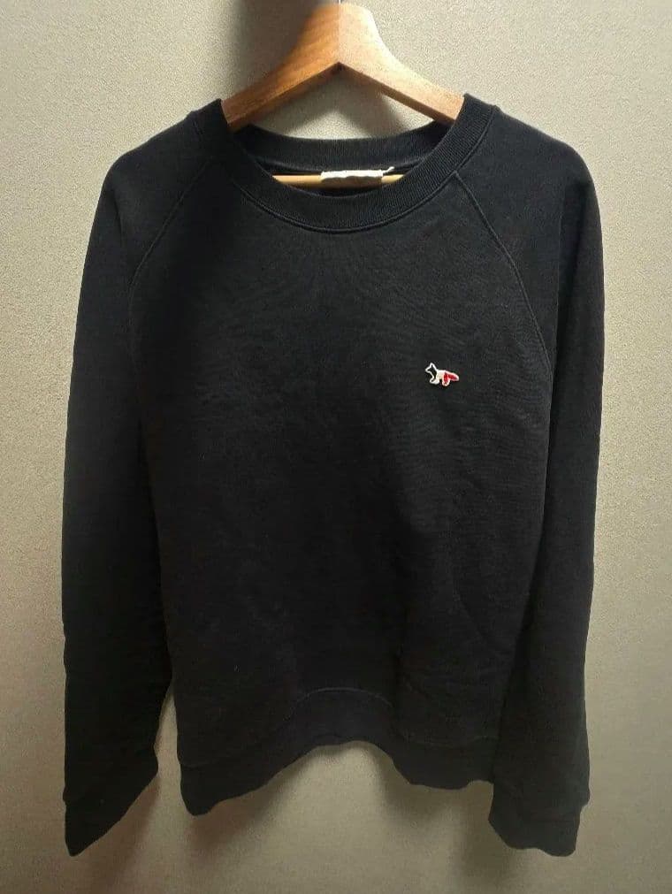 メゾンキツネ/スウェット/TRICOLOR FOX PATCH/ブラック/L