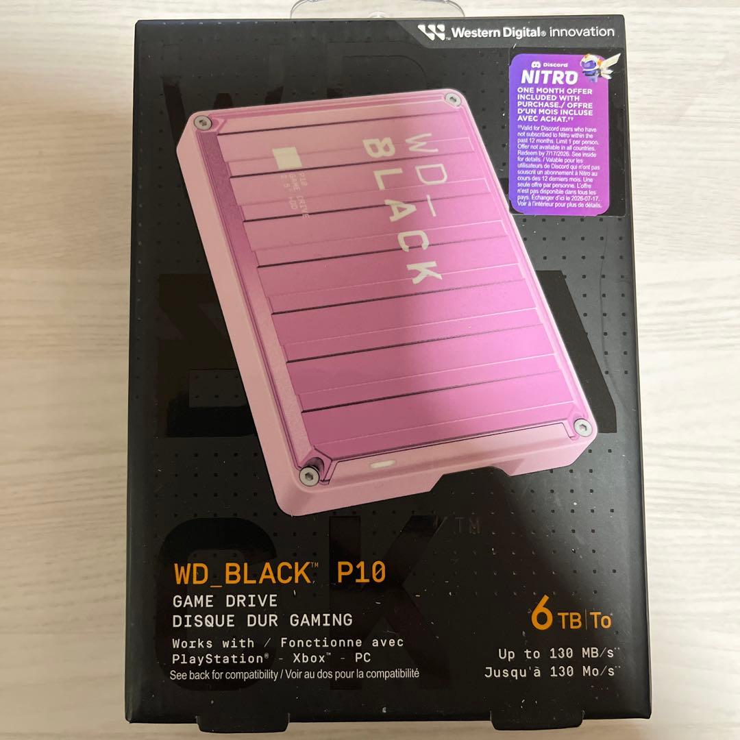 ポータブルHDD 6TB WD_BLACK P10 ピンク USB3.2