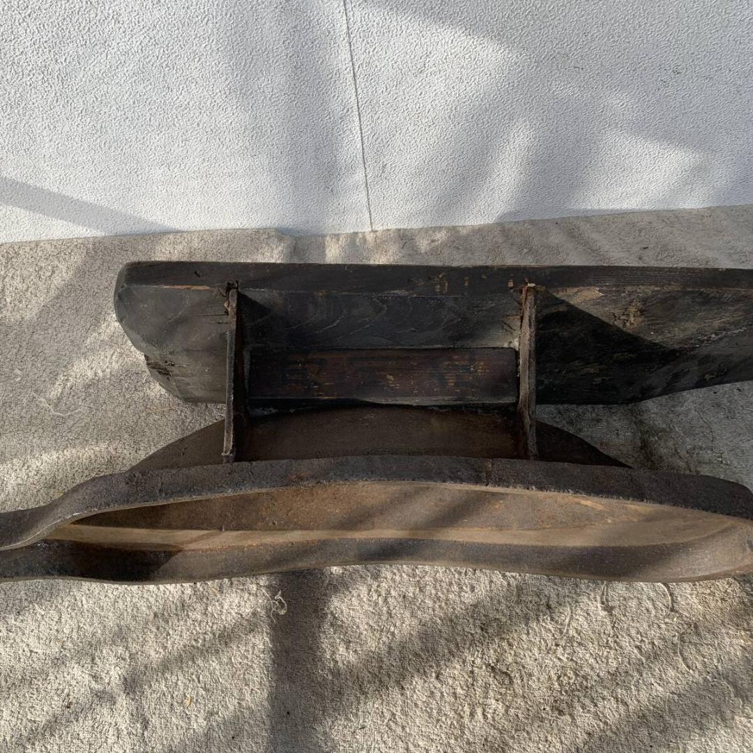 薬研　鉄製　骨董　大きめ　古道具　調剤道具　くすり調合　薬草　　XZ4236