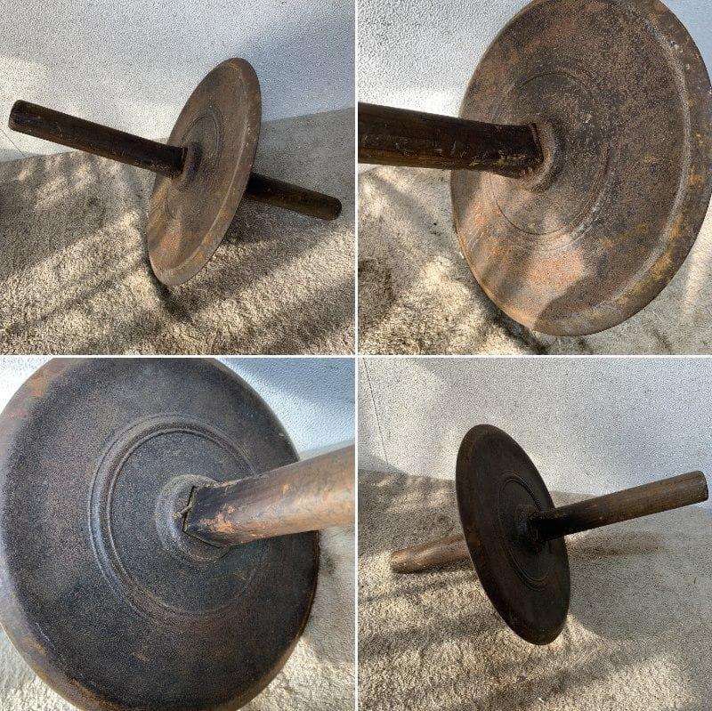 薬研　鉄製　骨董　大きめ　古道具　調剤道具　くすり調合　薬草　　XZ4236
