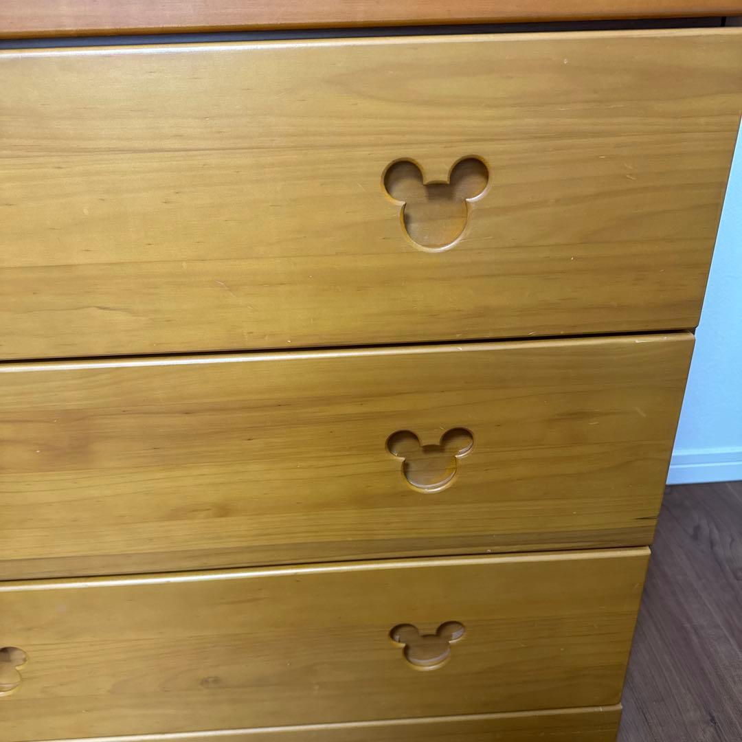 ミッキーマウス取っ手の5段チェスト　ミッキータンス