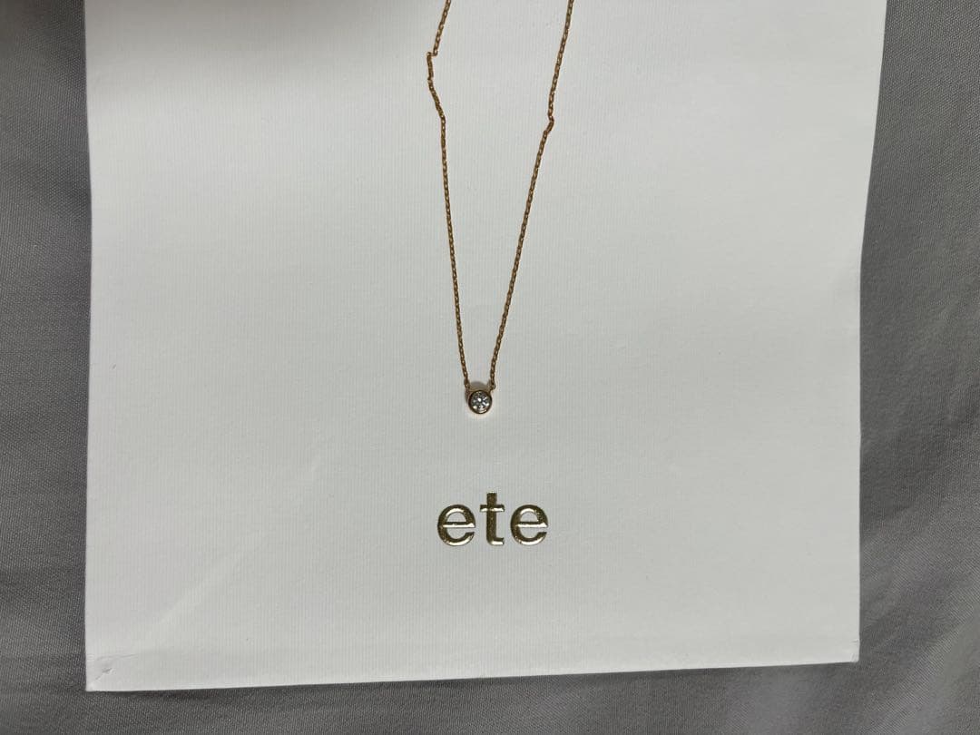 ete K18ダイヤモンド 0.1ct ネックレス ブライト ゴールド