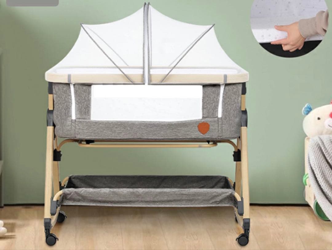 HZDMJ ベビーベッド 折りたたみ 添い寝　ゆりかご