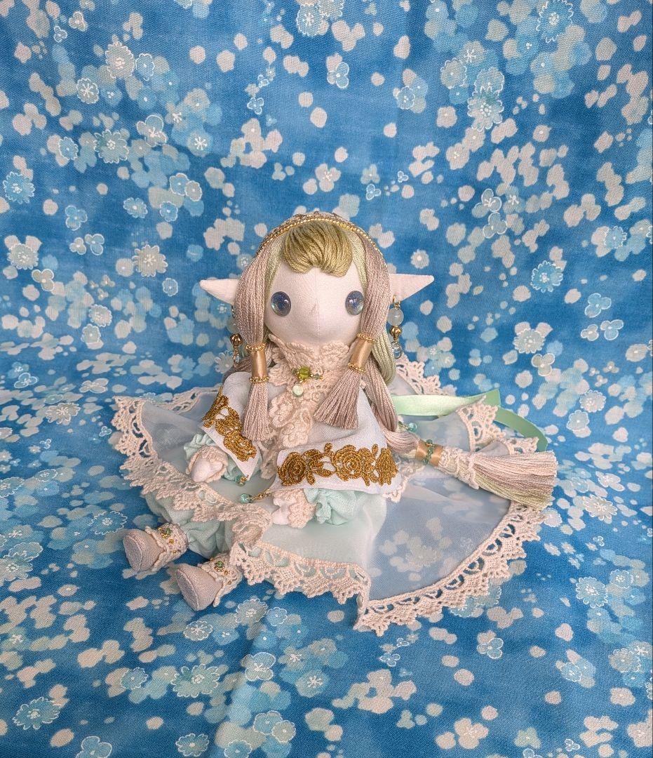 翠銀髪の子　オリジナル アートドール