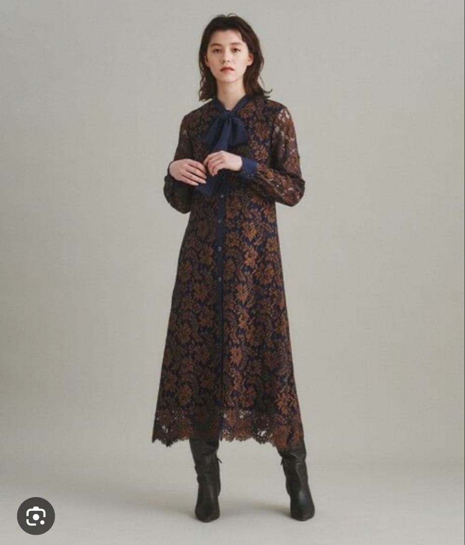 グレース配色レースボウタイワンピース　ダイアグラム　グレースクラス