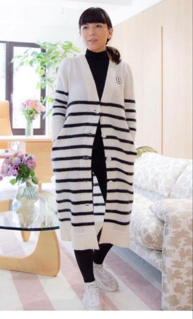 ボーダーズアットバルコニー　カーディガン￼ 水色 36