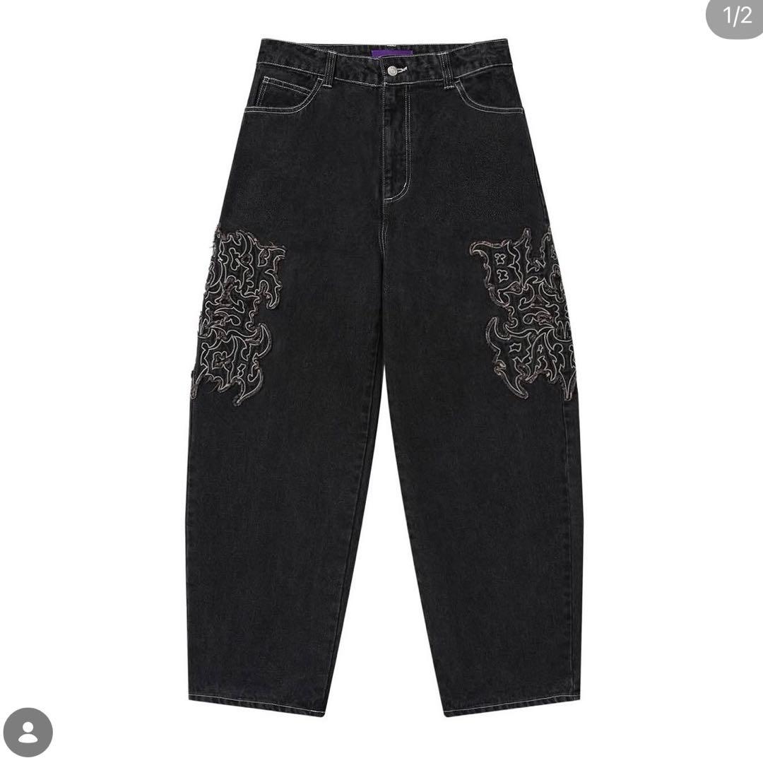 パンツ blackeyepach LLOGO EXTRA BAGGY JEANS