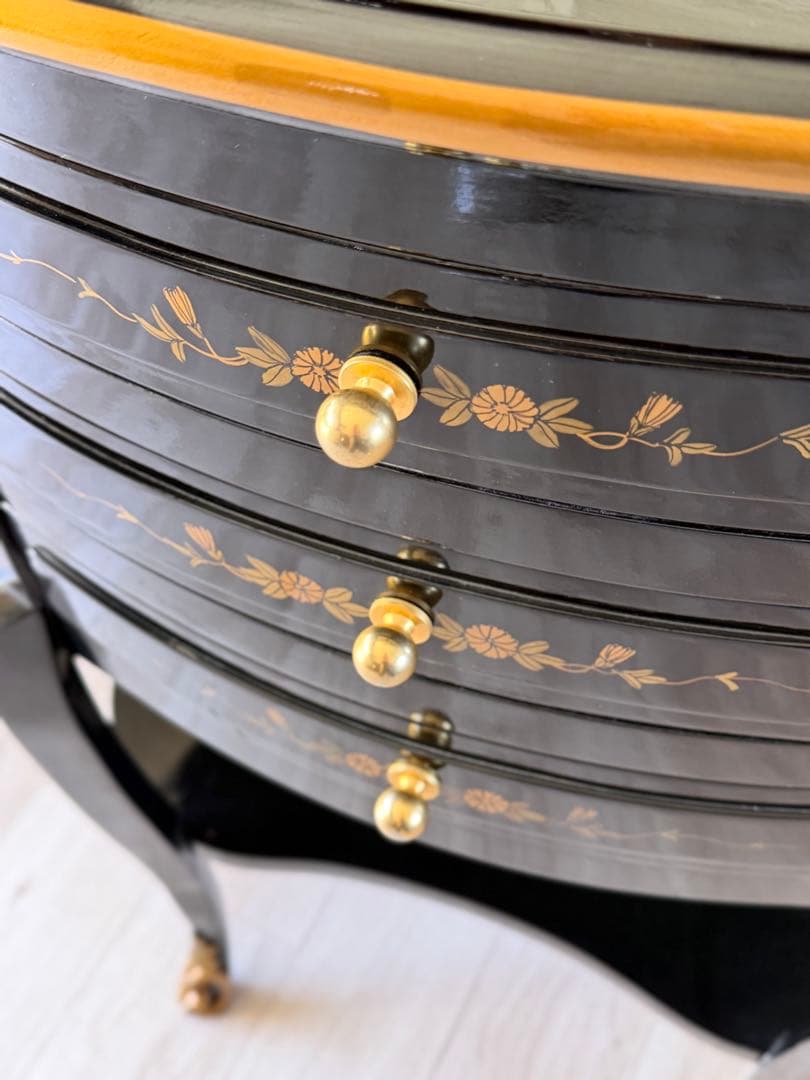 猫脚キャビネット アンティーク 3段引き出し 花台　電話台 レトロ