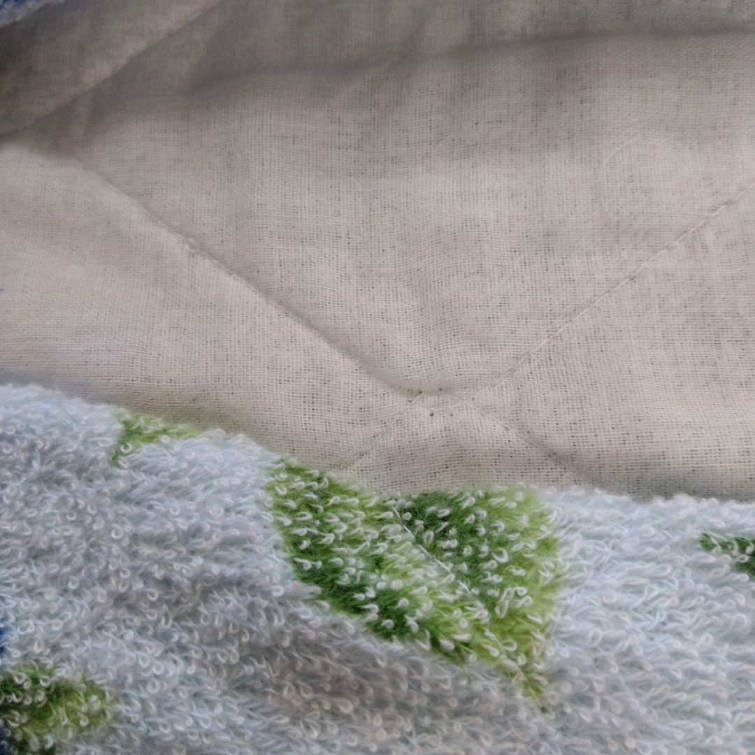 今治タオルかいまき(夜着)裏ガーゼ付きブルー