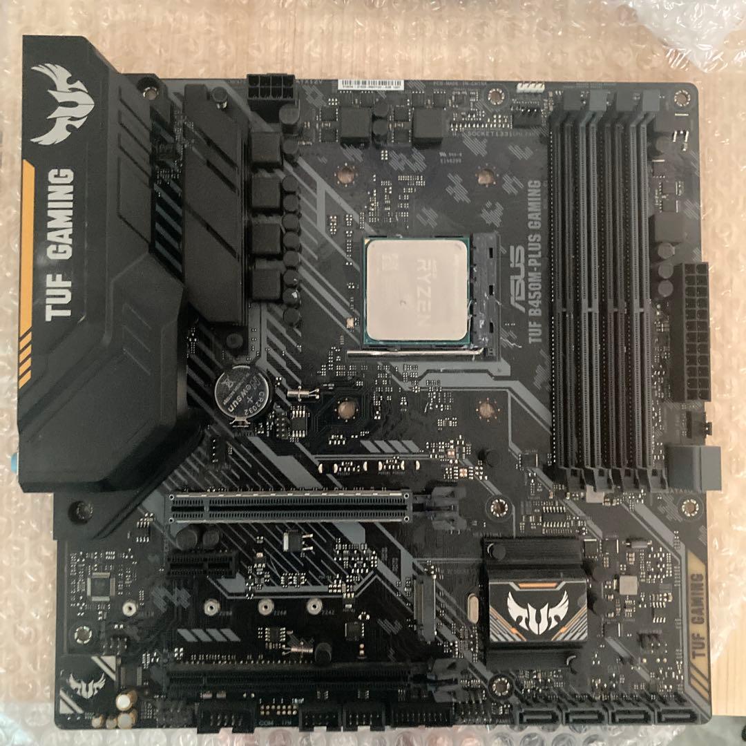 TUF B450Mマザーボード + AMD Ryzen 5 2600 + 付属品