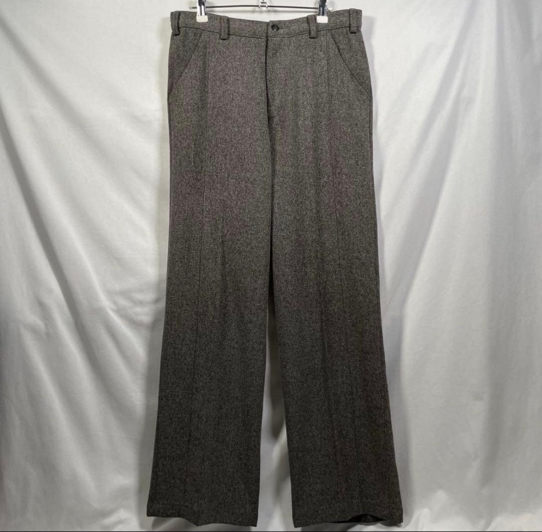 【00s EMPORIO ARMANI】ノータックスラックス　ごま塩　ストレート