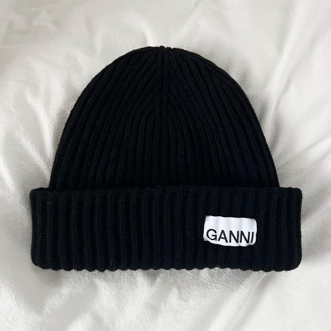 GANNI ニット帽 ブラック