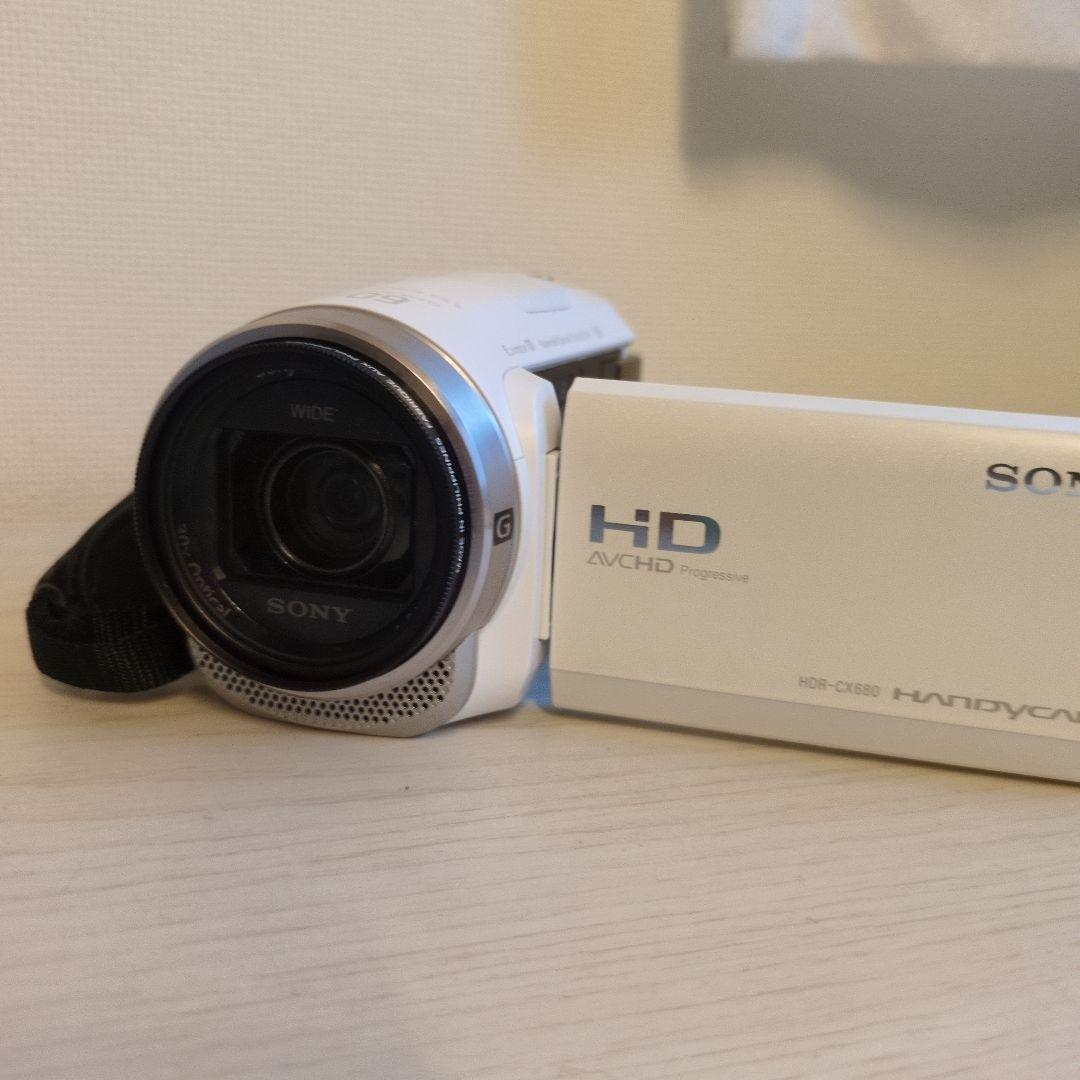 【美品】SONY HDR-CX680 ハンディカム ビデオカメラ ホワイト