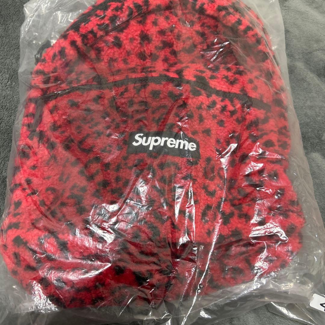 【激レア未使用】Supreme 赤レオパードフリースリュック