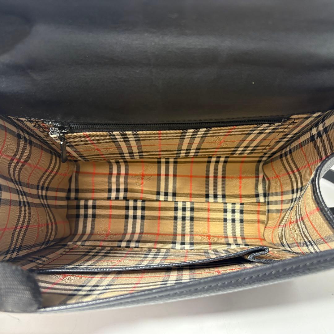 バーバリー　トップハンドル ブラック　ショルダーバッグ　vintage bag.