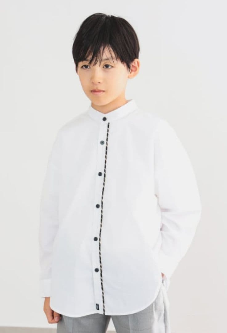 miel_cherin　グレー フォーマルスーツ ノーカラーシャツ　150