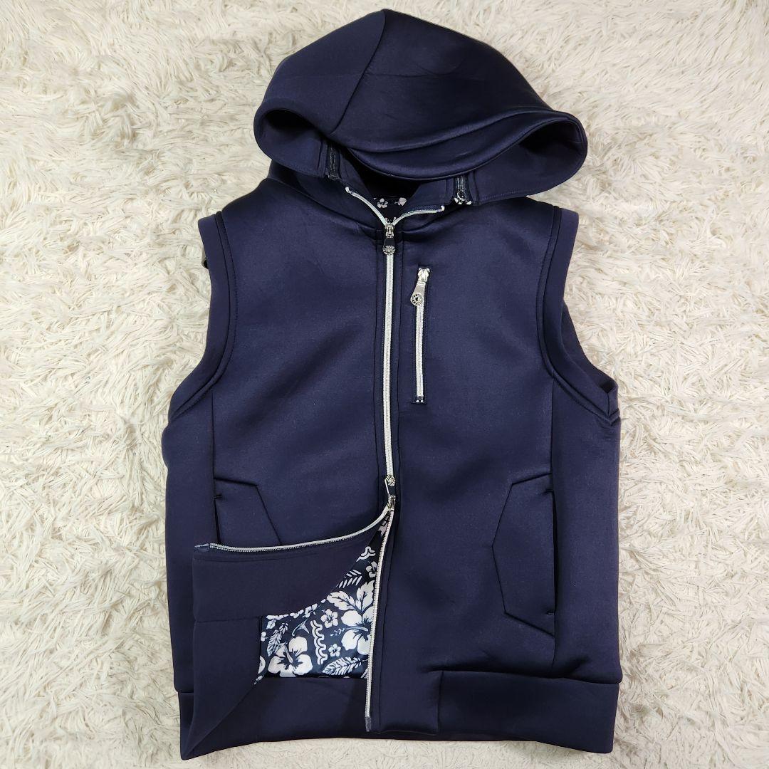 muta MARINE ボンディングベスト パーカー　ロゴ 2wayダブルジップ