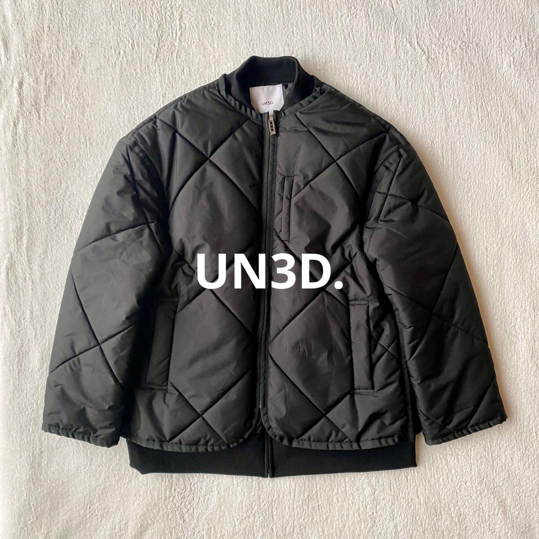 【美品】UN3D. アンスリード レイヤードキルティングブルゾン　36 ブラック